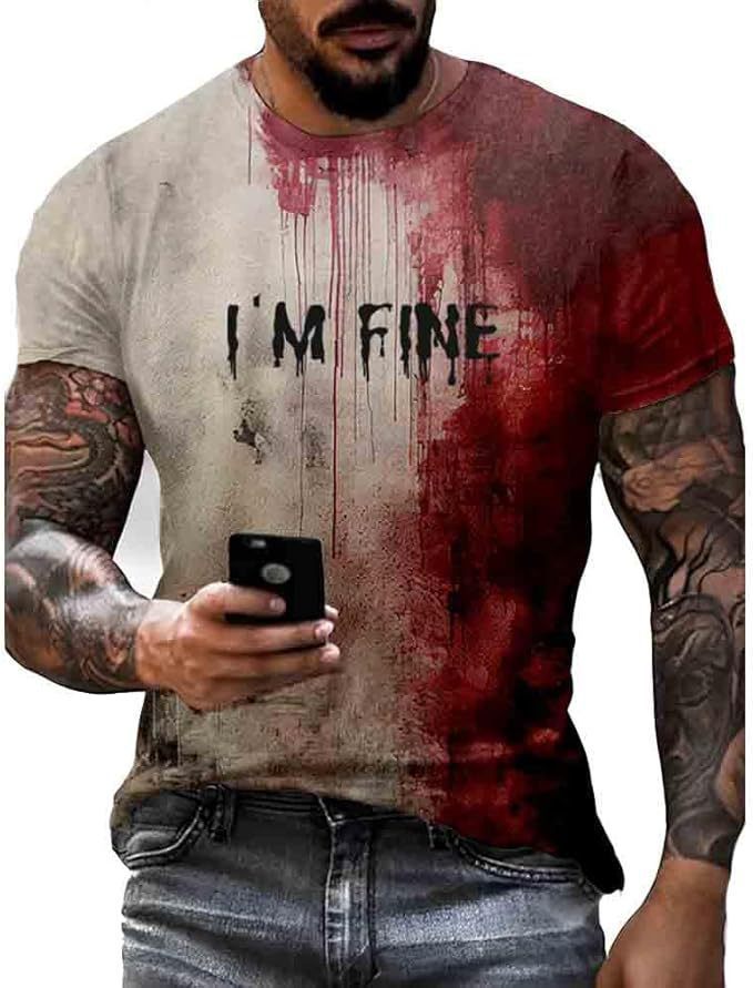 „I AM FINE” művészi graffiti stílusú piros kapucnis pulóver