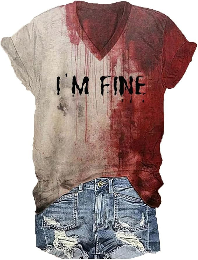„I AM FINE” művészi graffiti stílusú piros kapucnis pulóver