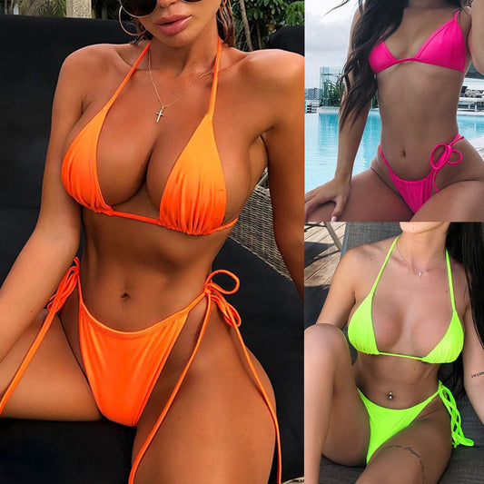 Egyszínű, hasítékos bikini